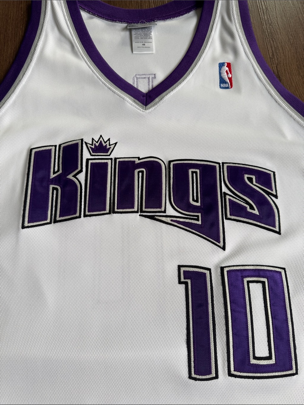 Vintage Authentic Reebok White & Purple Bibby Sacramento Kings Basketball Jersey - Picture 5 of 7